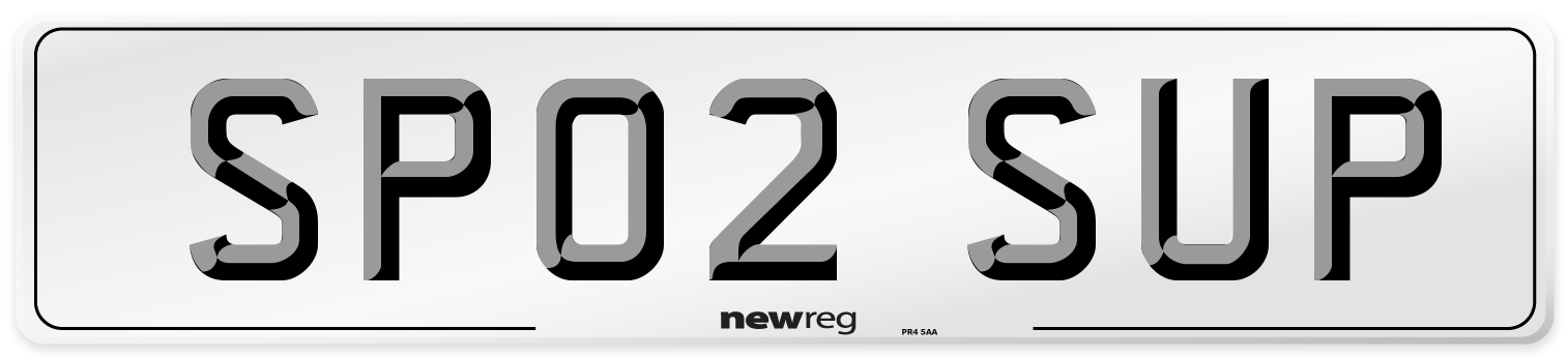 SP02 SUP Number Plate from New Reg
